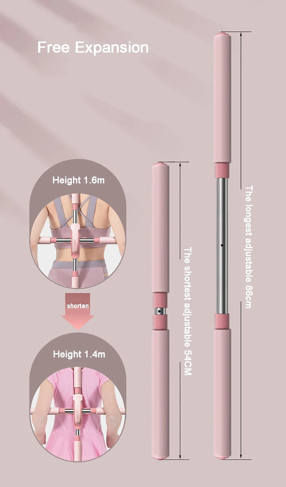 Body Stick Yoga Shoulder Artifact Stainless Steel Cross