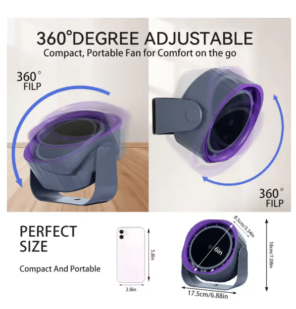 Bladeless Desk Fan with Digital Display